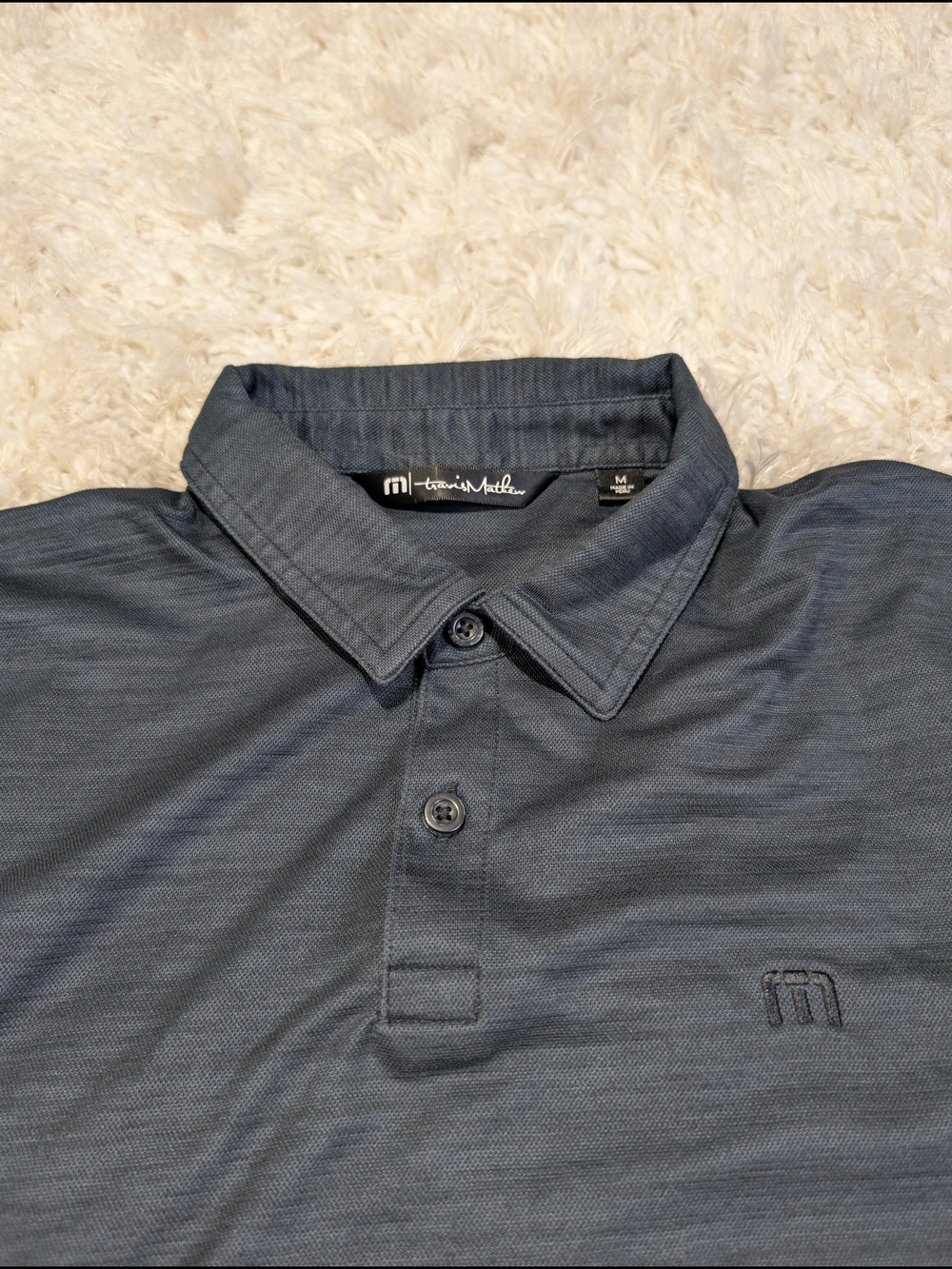 Travis Mathew Men’s Slate Blue Polo Shirt